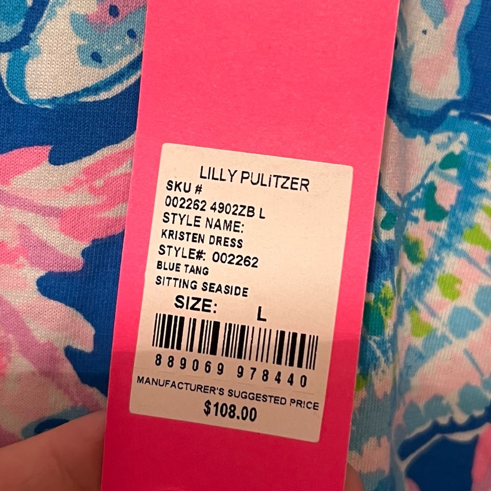 NWT Lilly Pulitzer Kristen Dress Sitting Seaside Blue Tang Sleeveless Mini - Picture 7 of 9